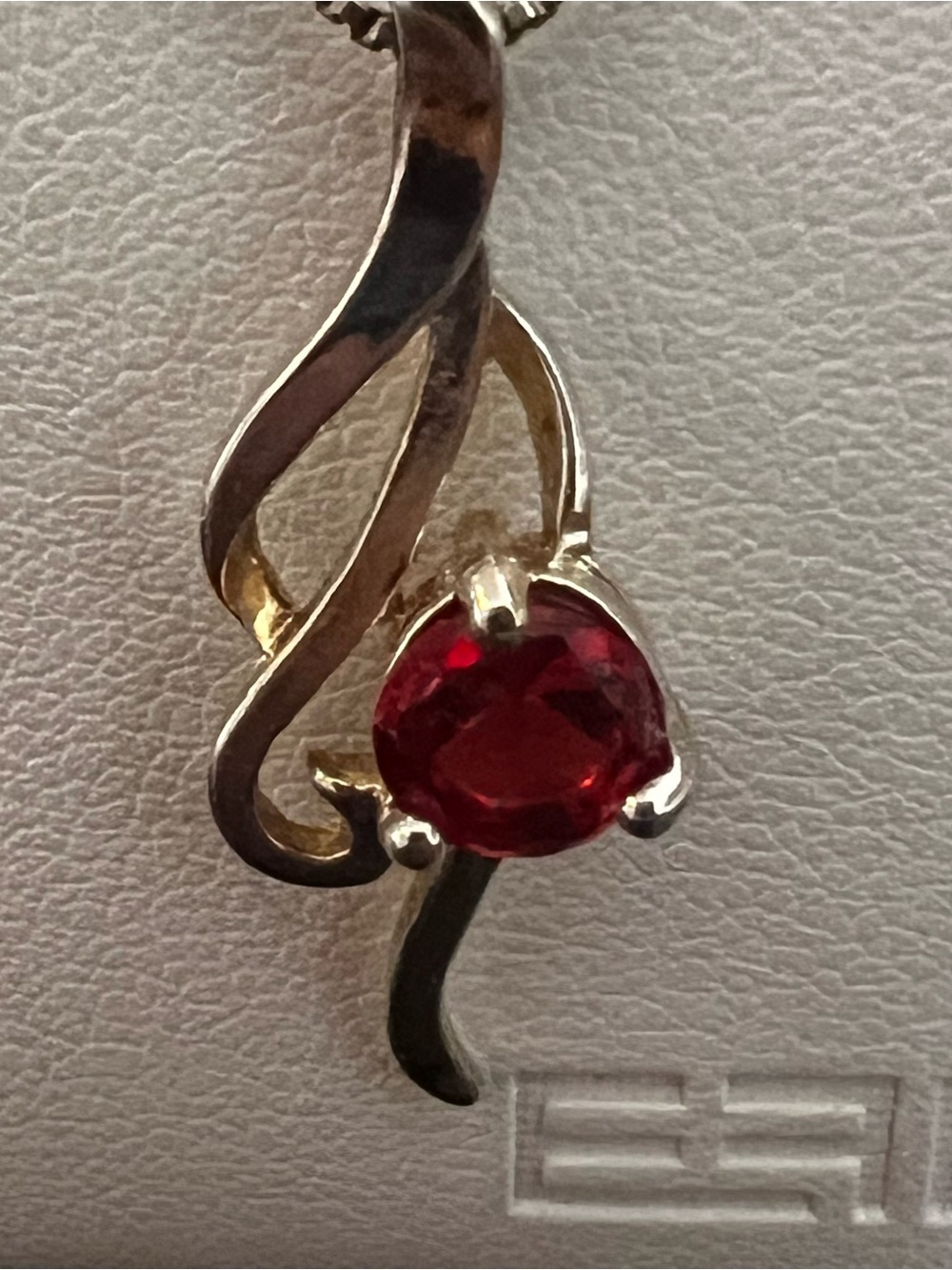 Red Gemstone 925 Pendant Necklace - Elegant Women's Jewelry Tested Created Ruby